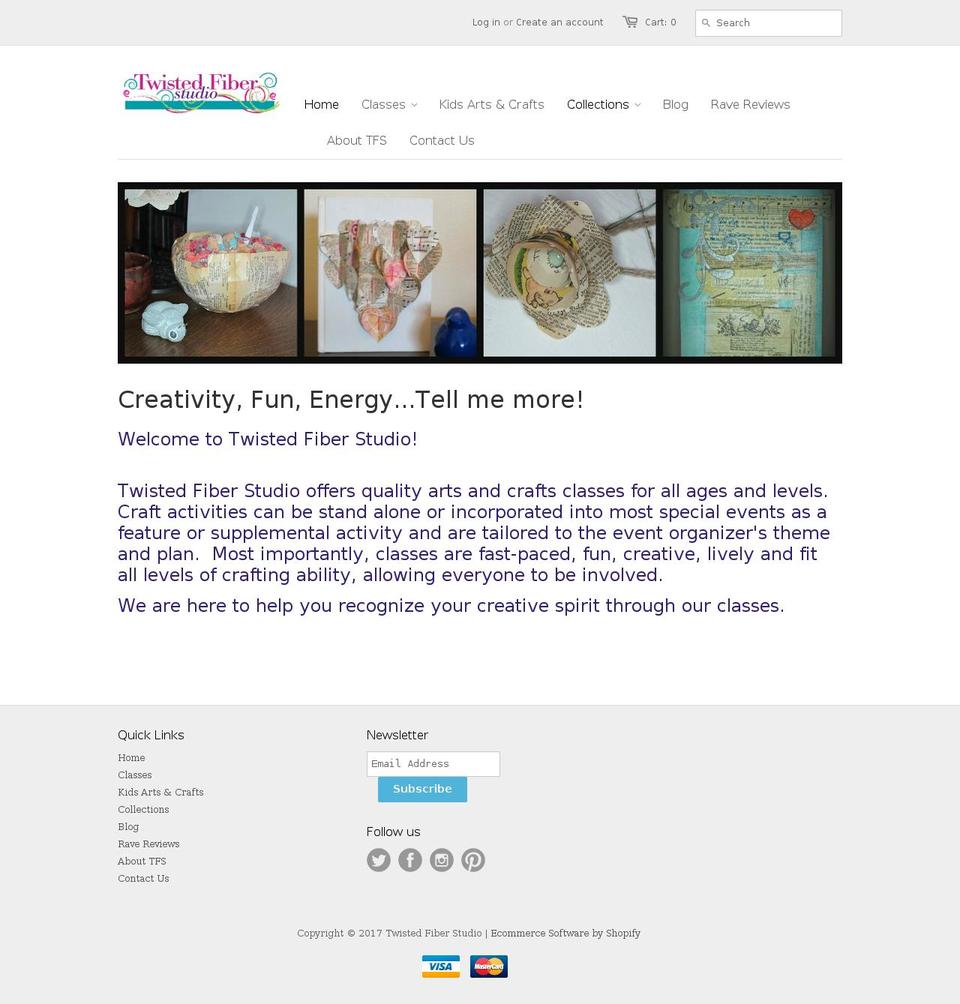 twistedfiberstudio.com shopify website screenshot