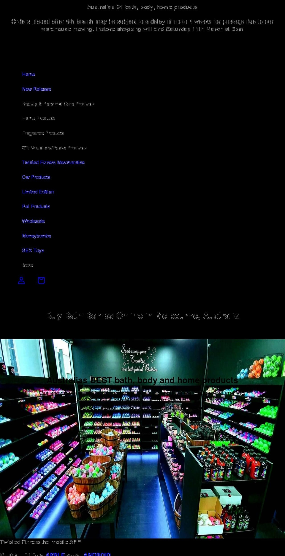 twistedfizzers.com — Shopify storefront screenshot