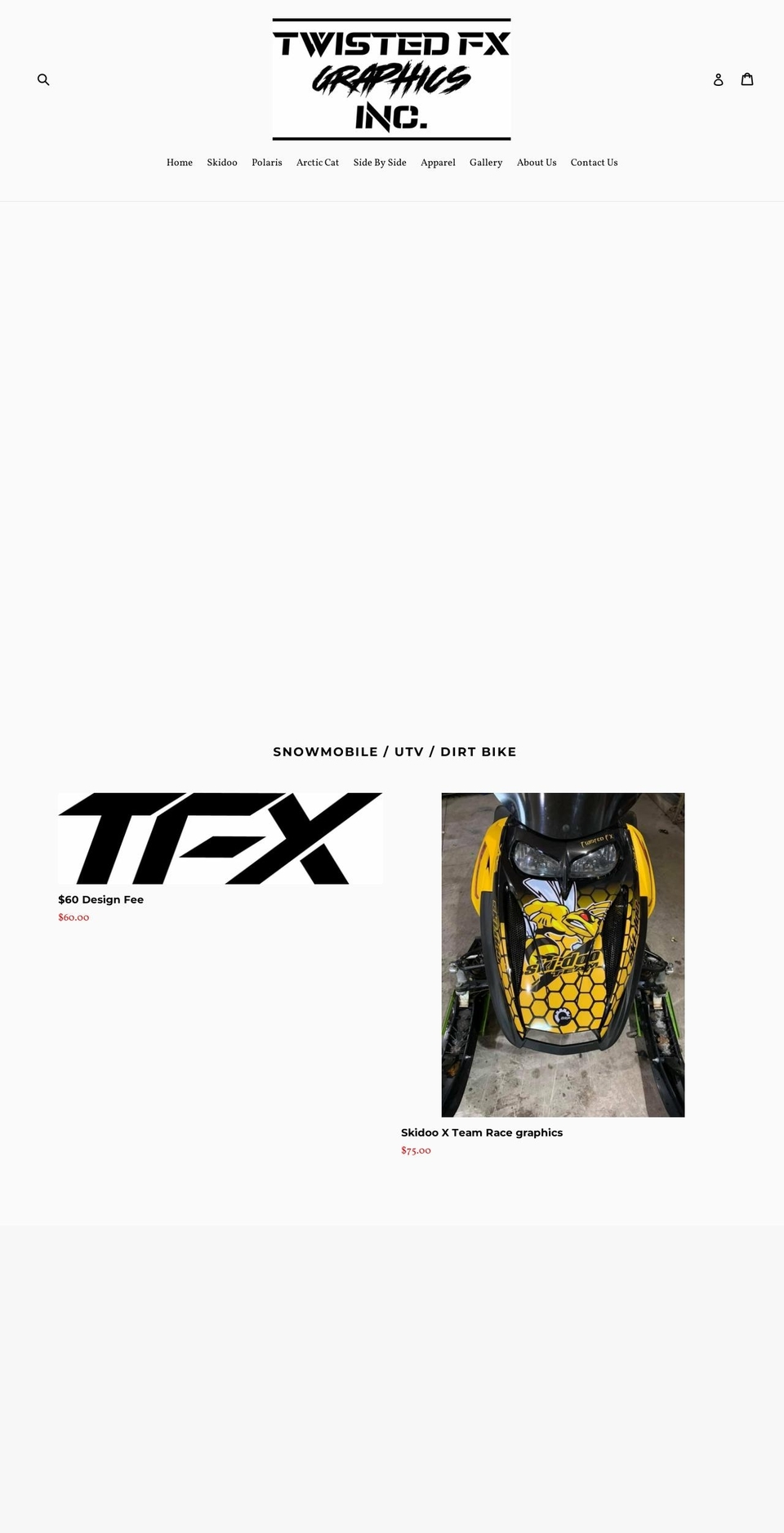 twistedfxgraphics.com shopify website screenshot
