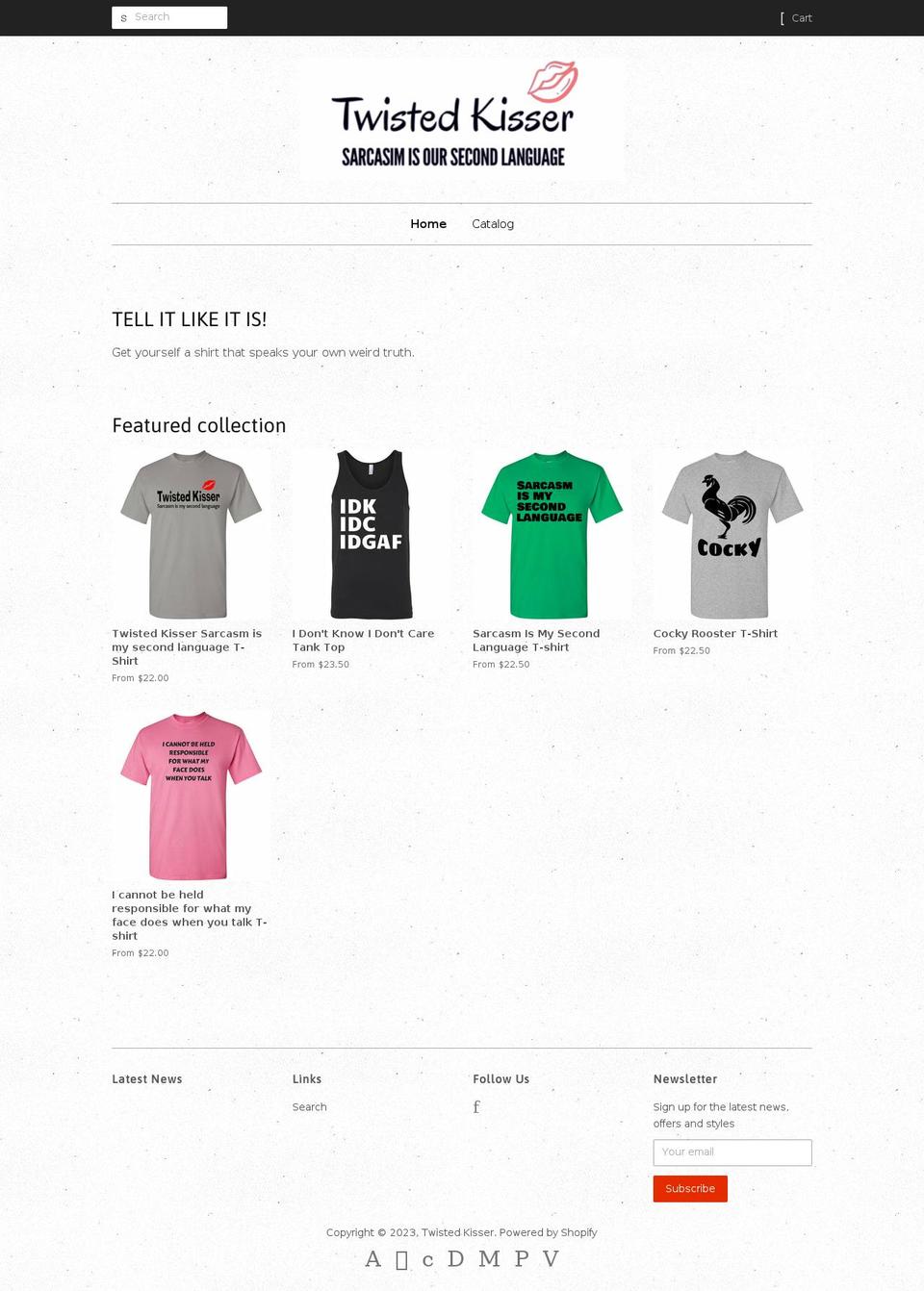 twistedkisser.com — Shopify storefront screenshot