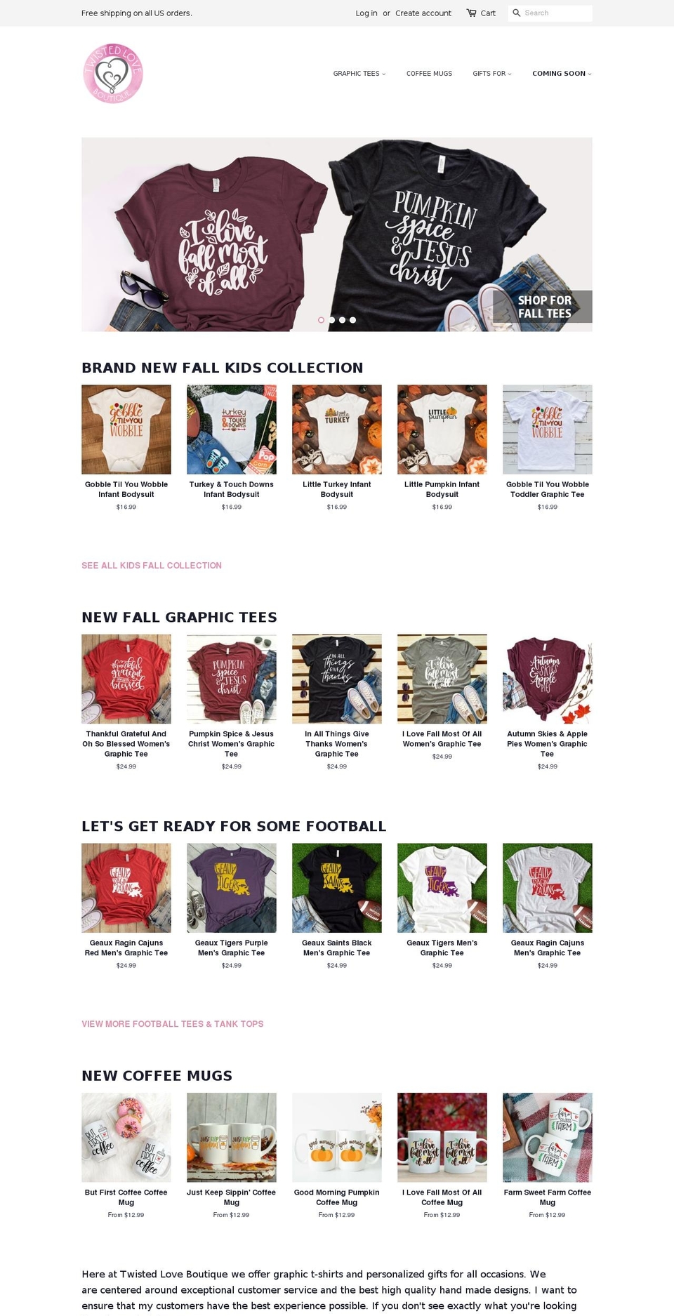 twistedloveboutique.com shopify website screenshot