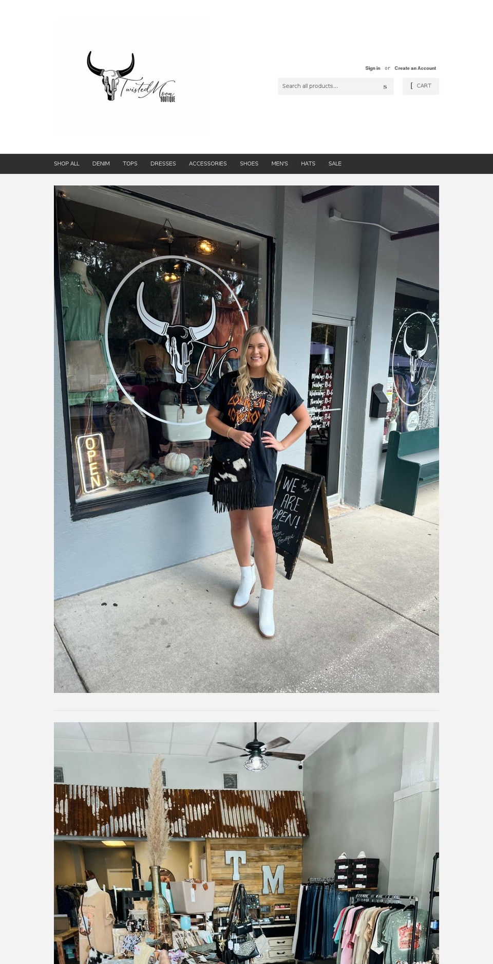 twistedmoonboutique.com shopify website screenshot