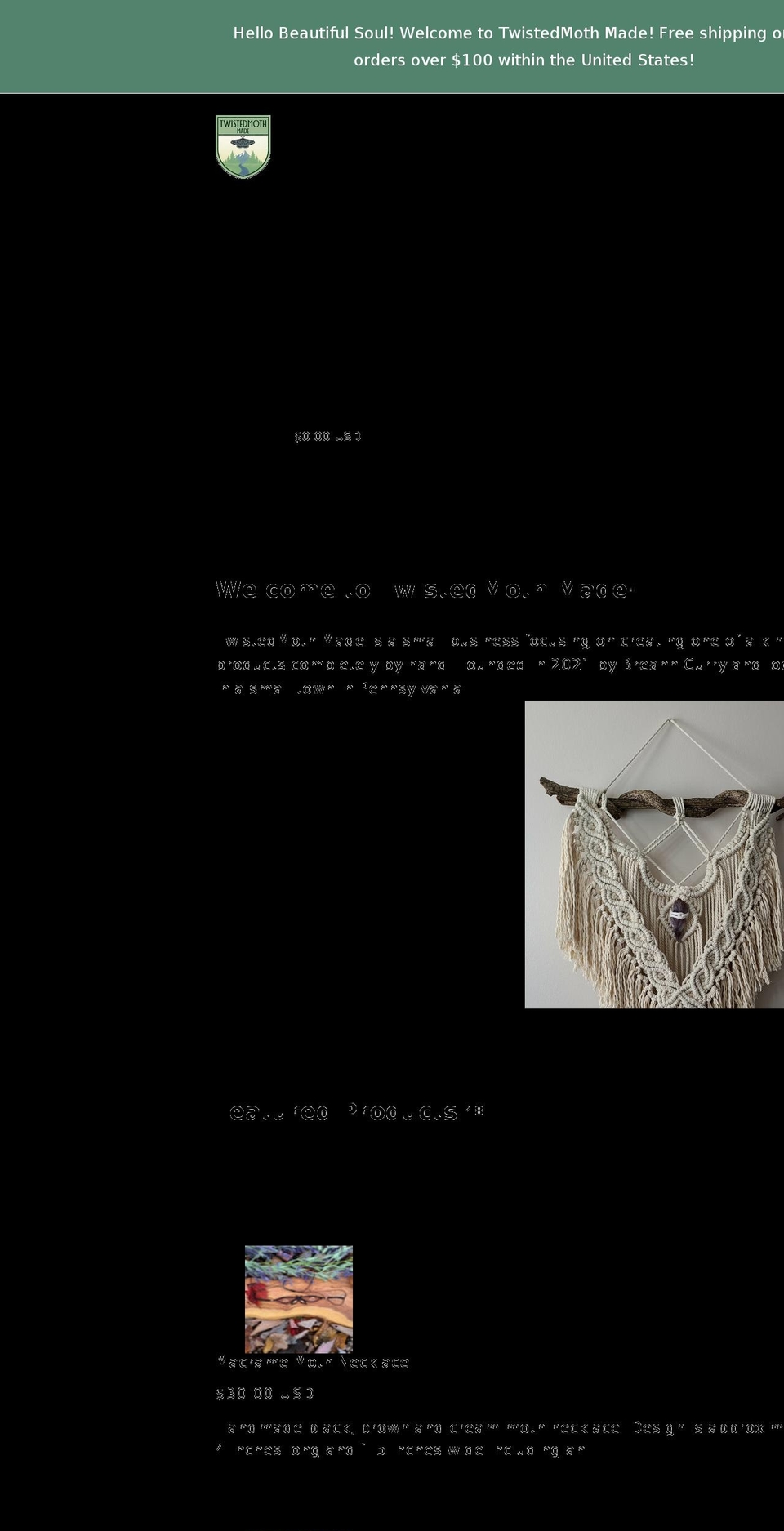 twistedmothmade.com shopify website screenshot