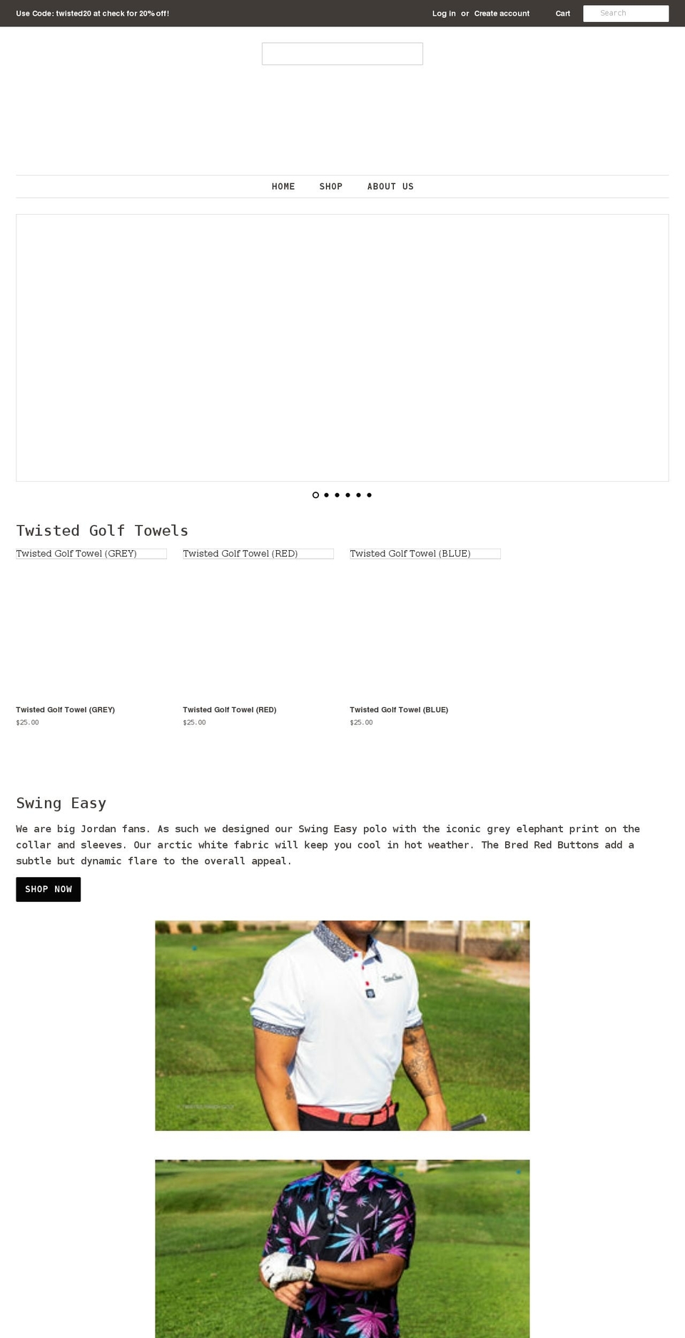 twistedpandagolf.com shopify website screenshot