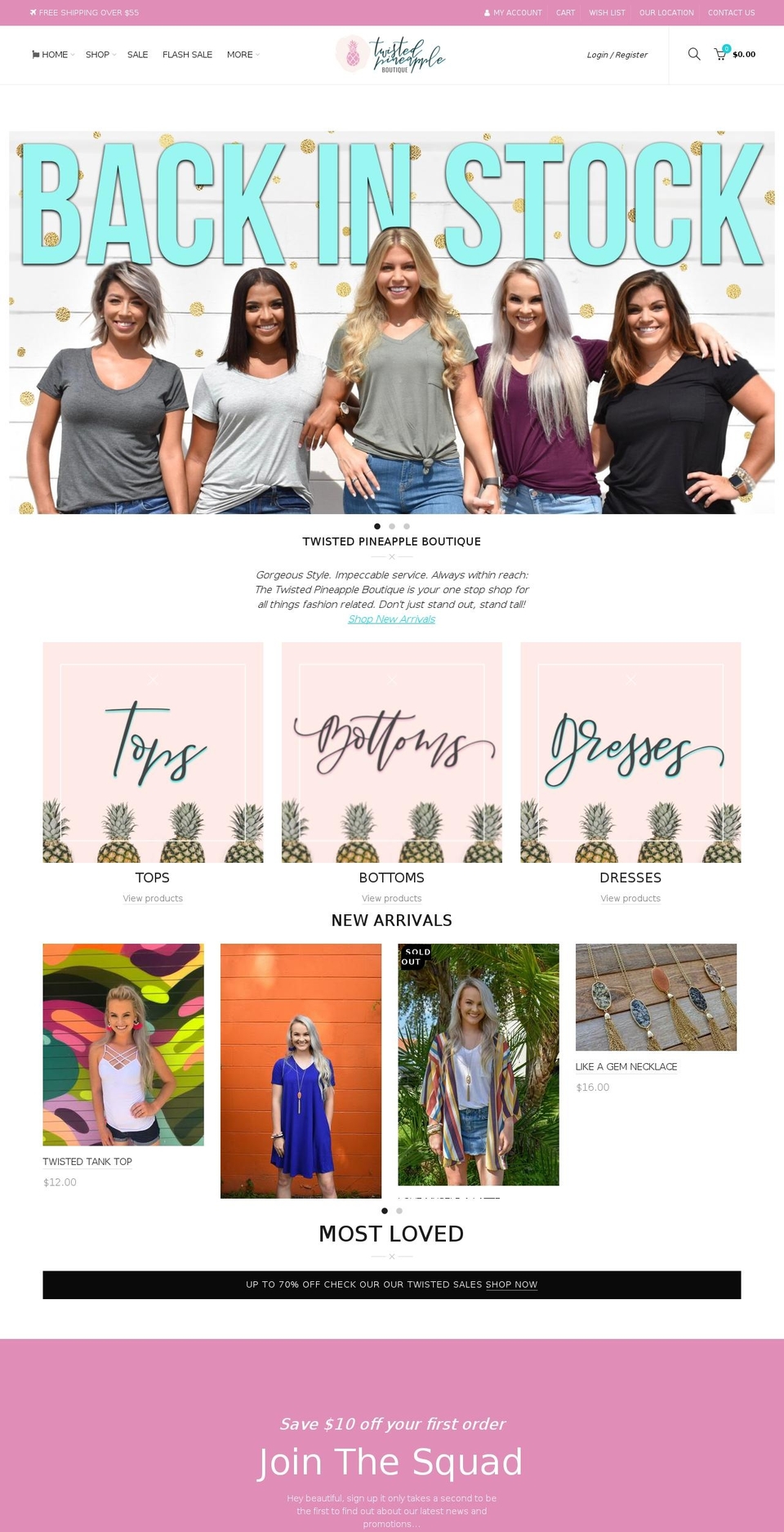 twistedpineappleboutique.com — Shopify storefront screenshot