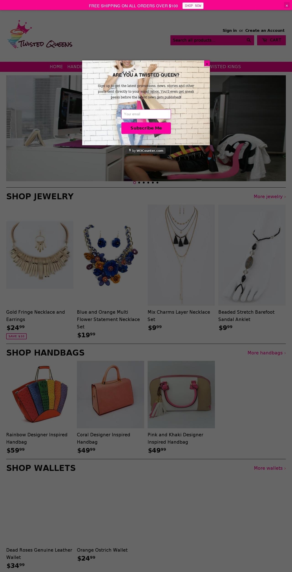 twistedqueens.com — Shopify storefront screenshot