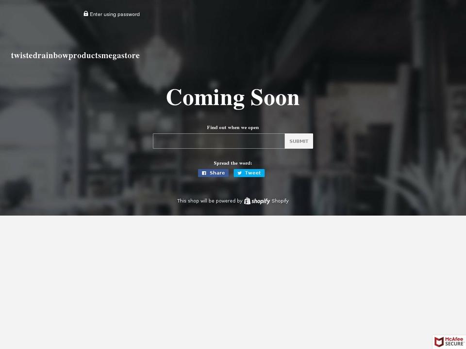 twistedrainbowproductsmegastore.com shopify website screenshot