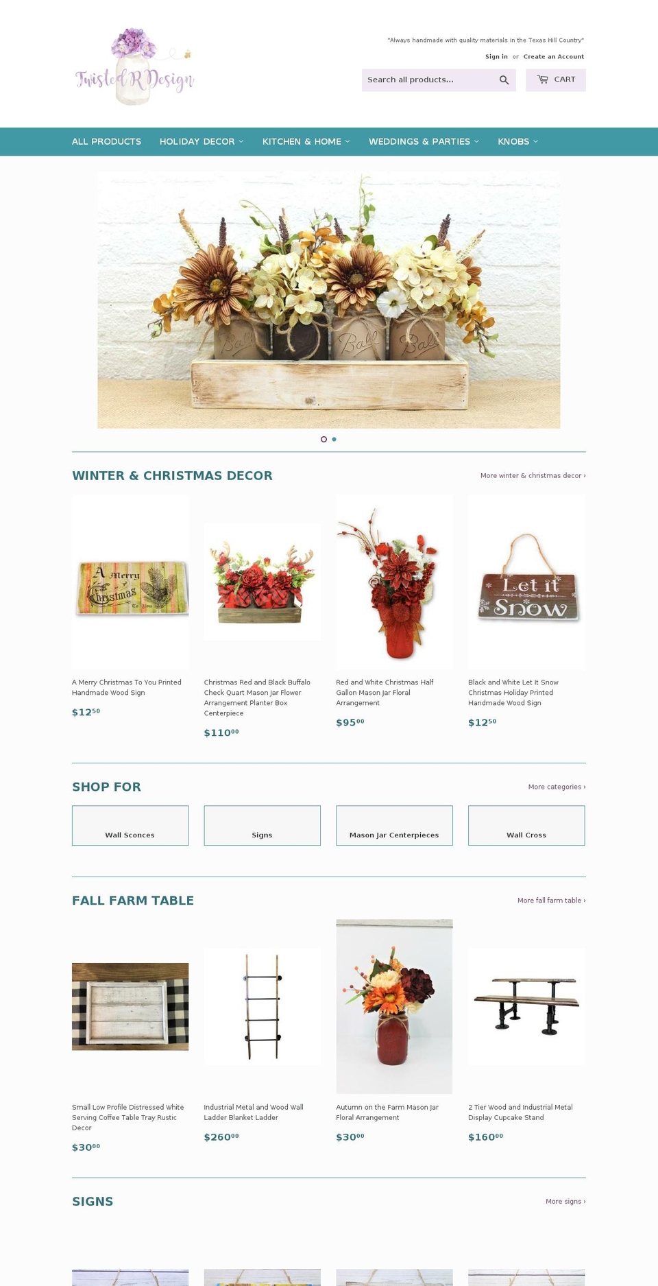 twistedrdesign.com shopify website screenshot