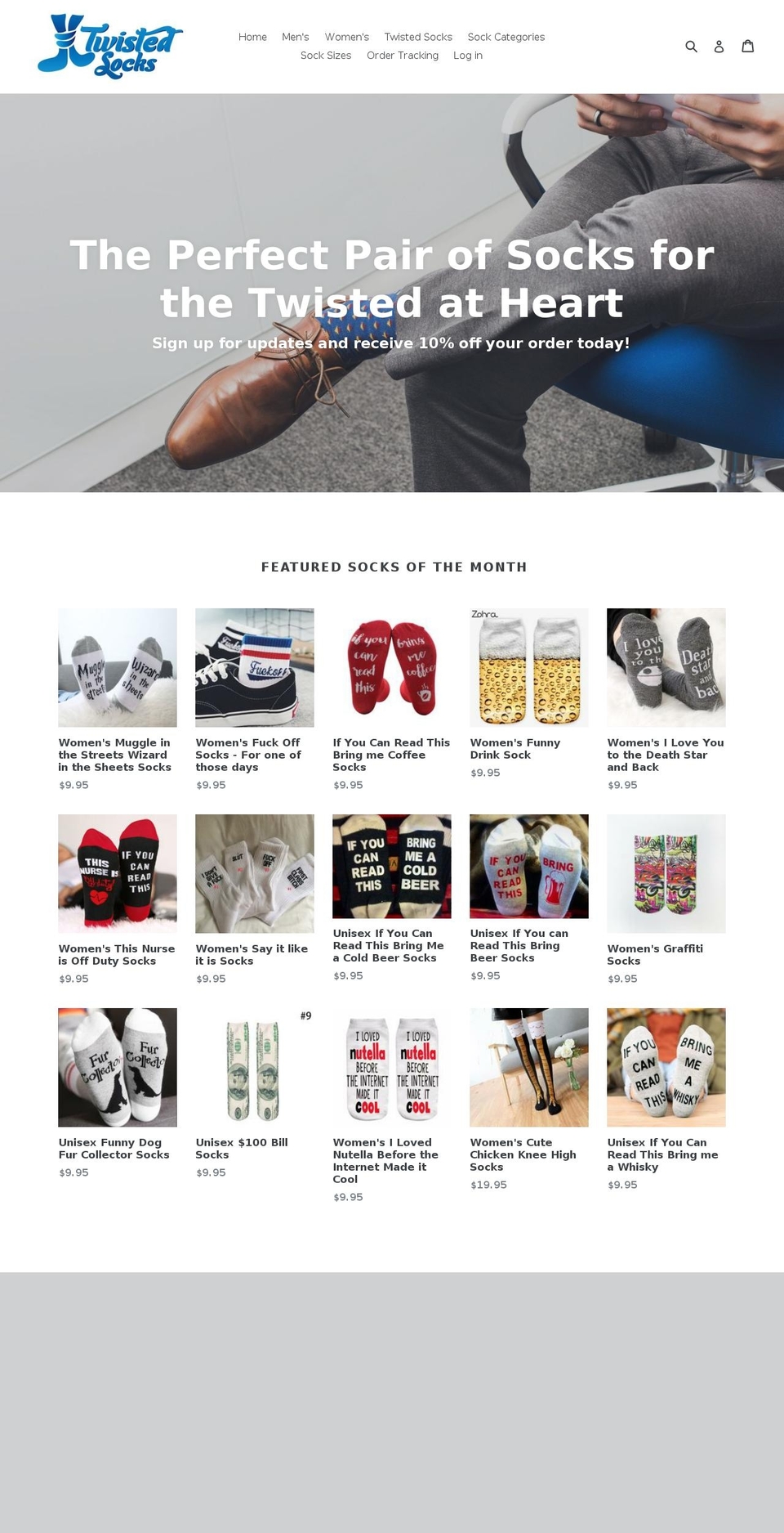 twistedsocks.com — Shopify storefront screenshot