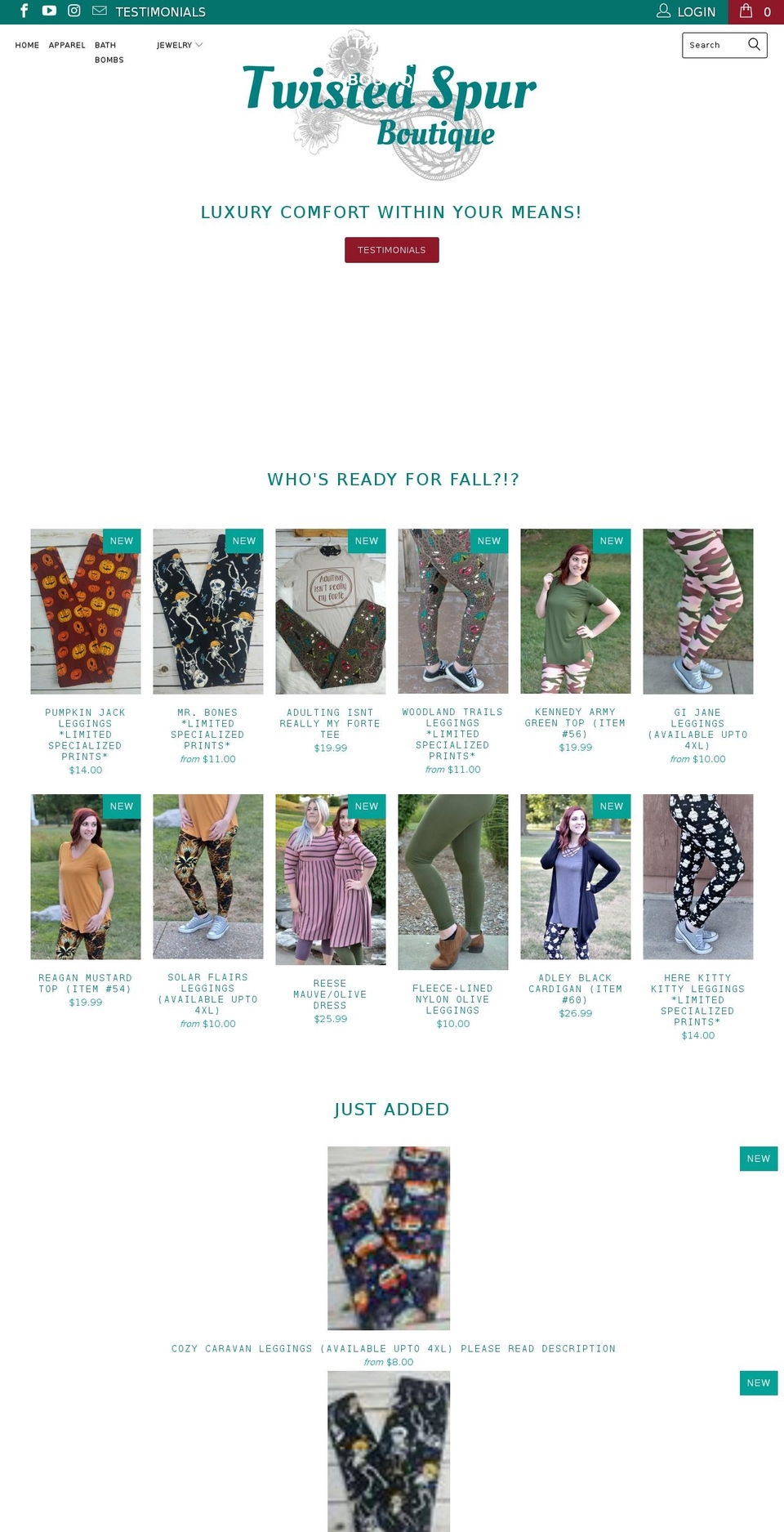 twistedspurboutique.com shopify website screenshot