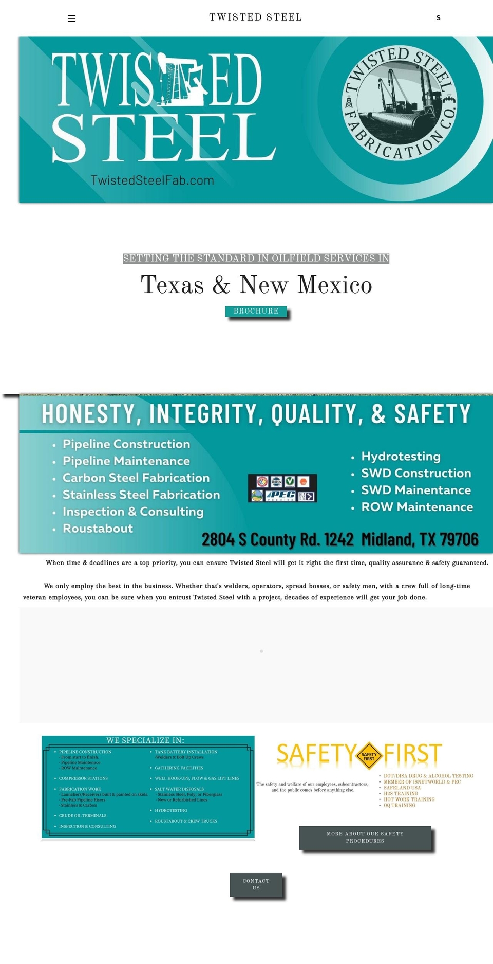 twistedsteelfab.com shopify website screenshot