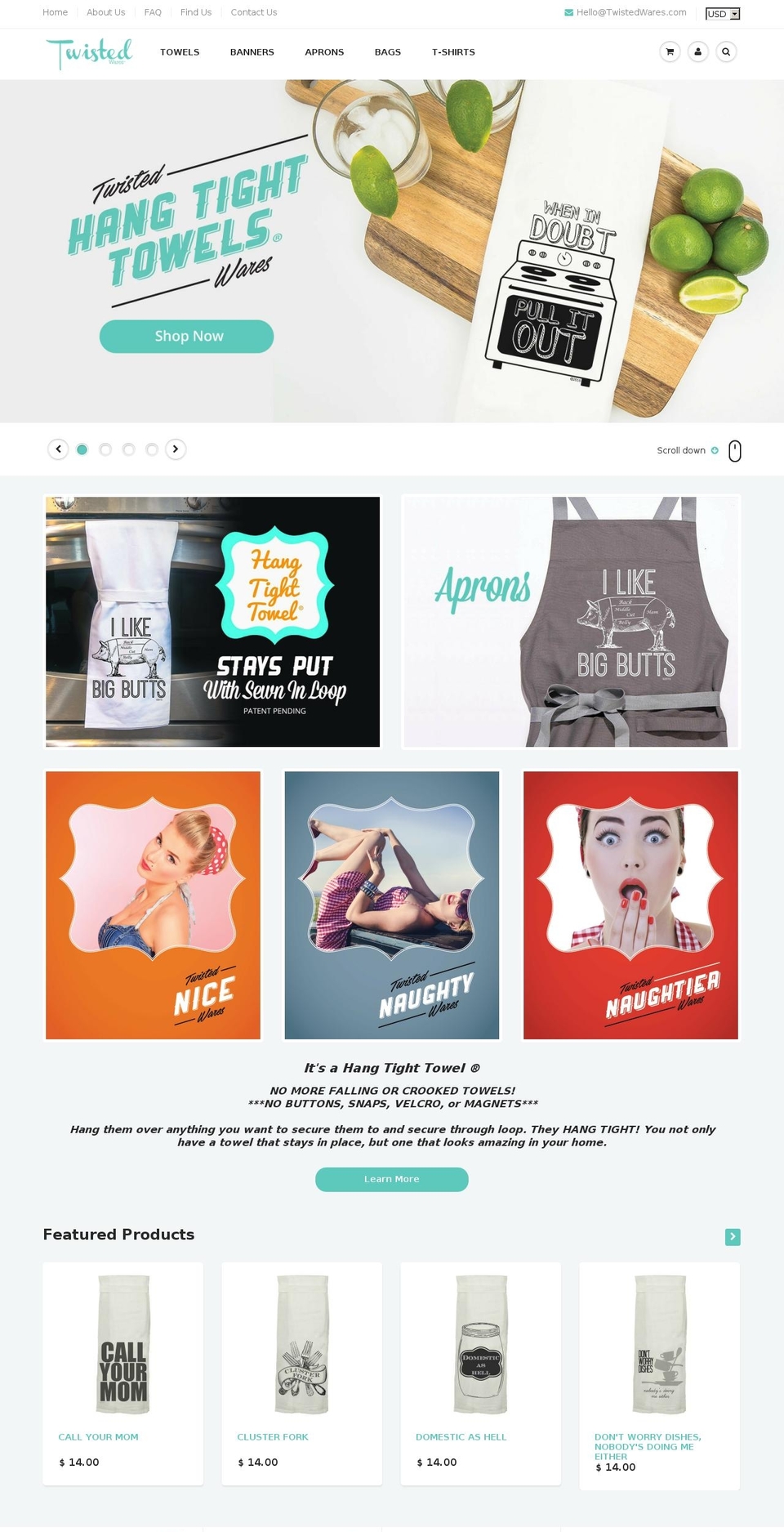 twistedteatowel.com shopify website screenshot