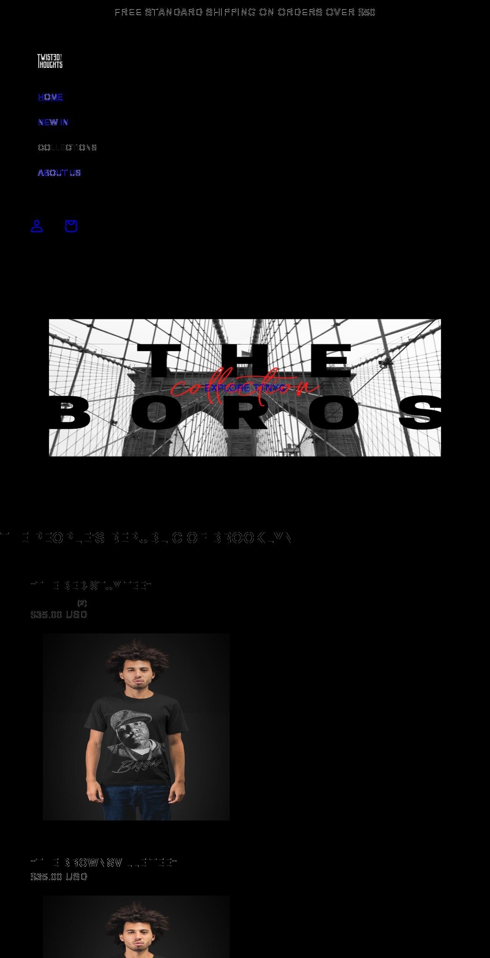 twistedthoughtsnyc.com shopify website screenshot