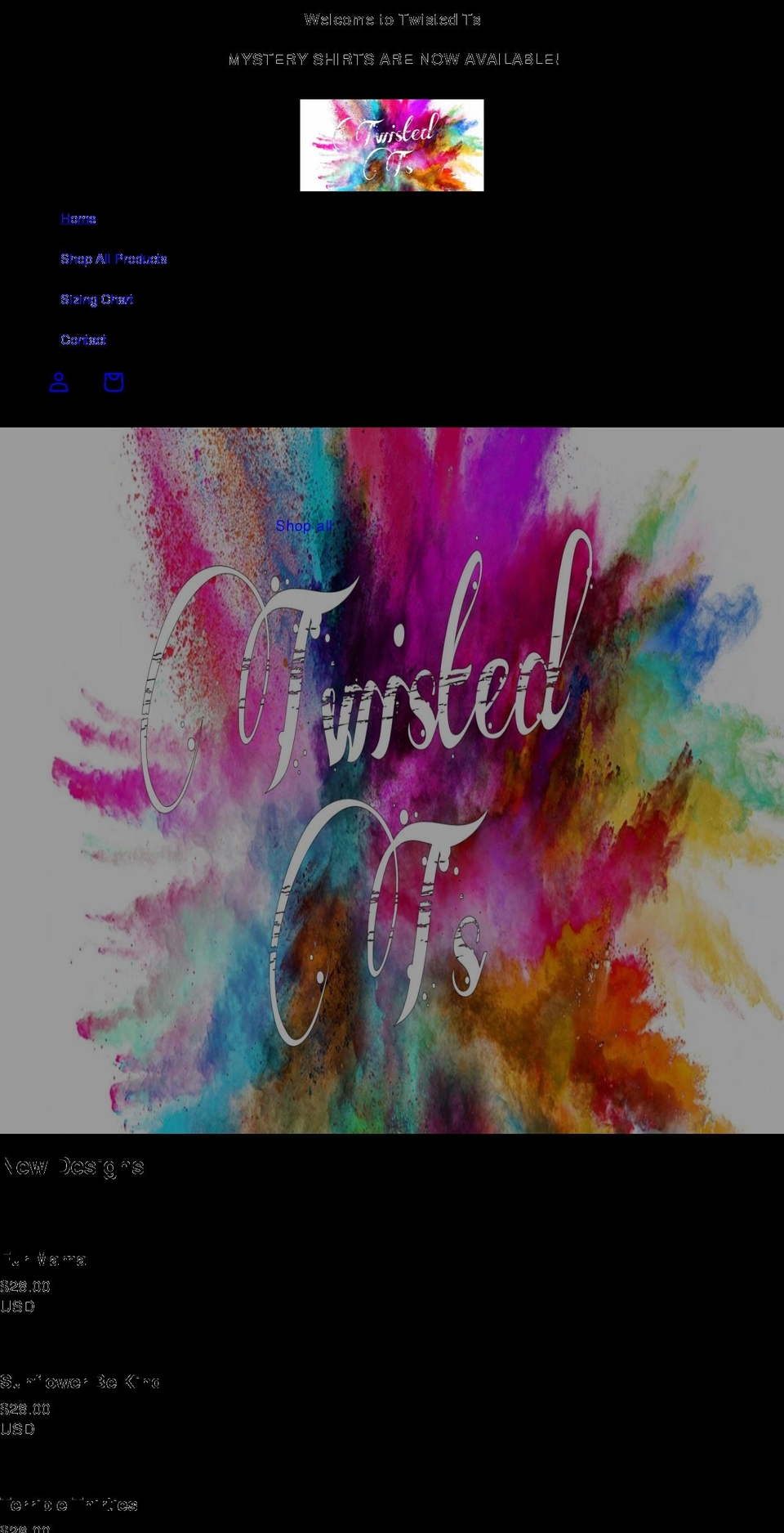 twistedts.co shopify website screenshot