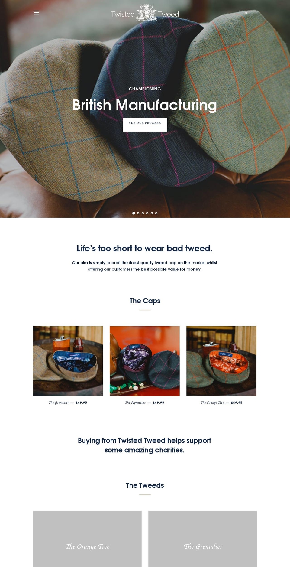 twistedtweed.co.uk shopify website screenshot