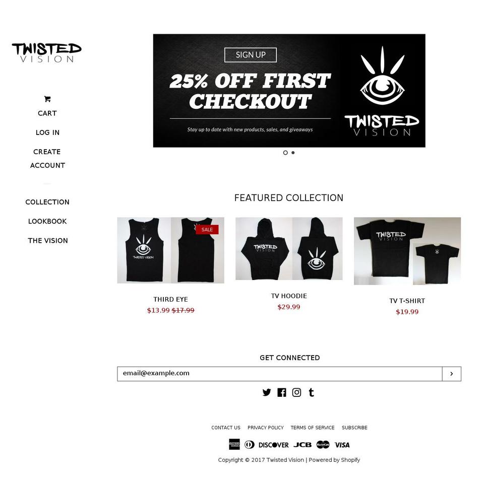 twistedvisionclothing.com shopify website screenshot