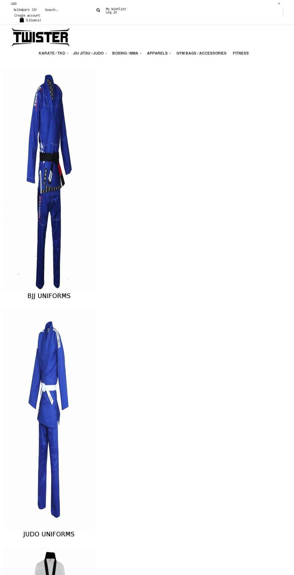 twisterfightwear.com shopify website screenshot