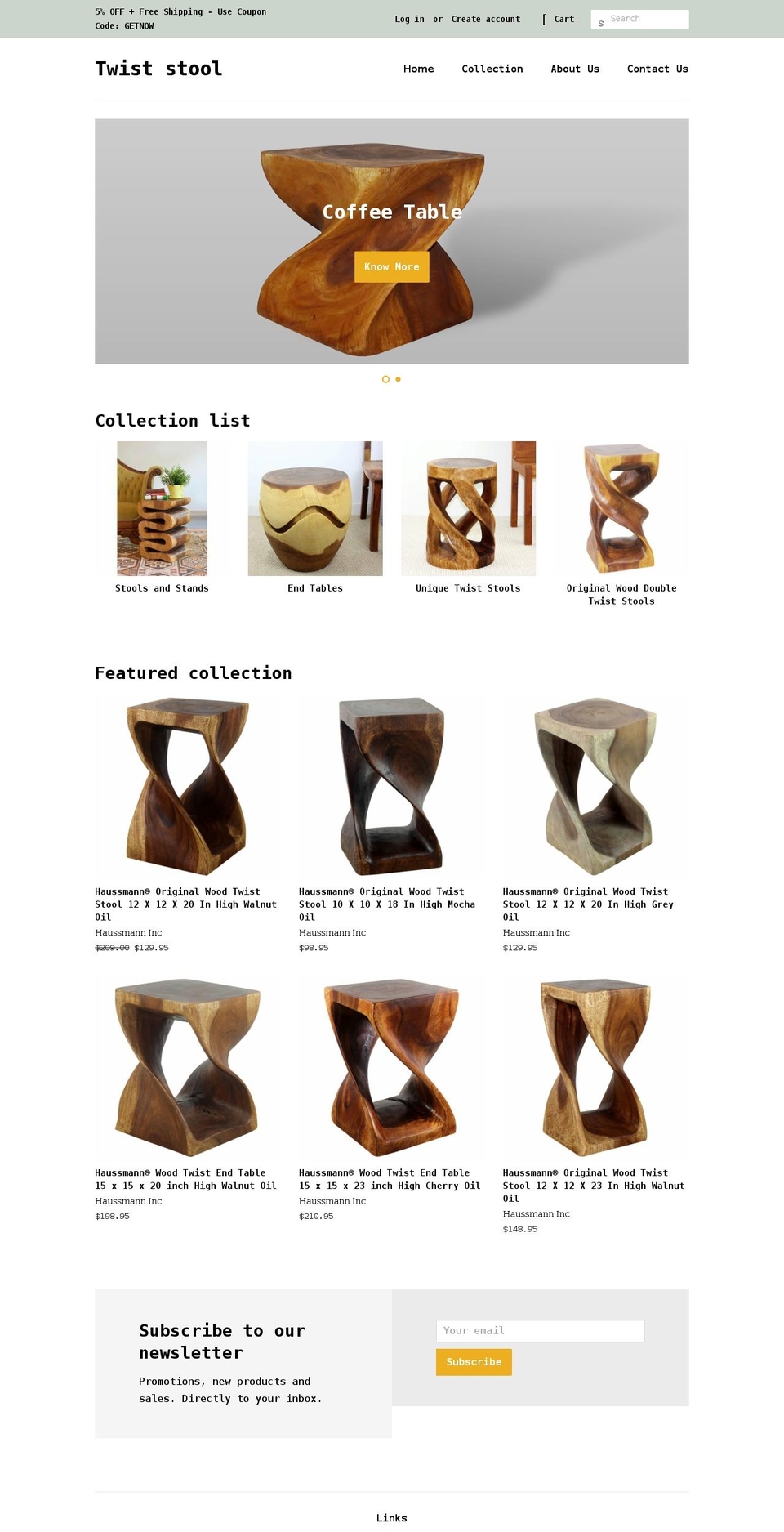 twiststool.com shopify website screenshot