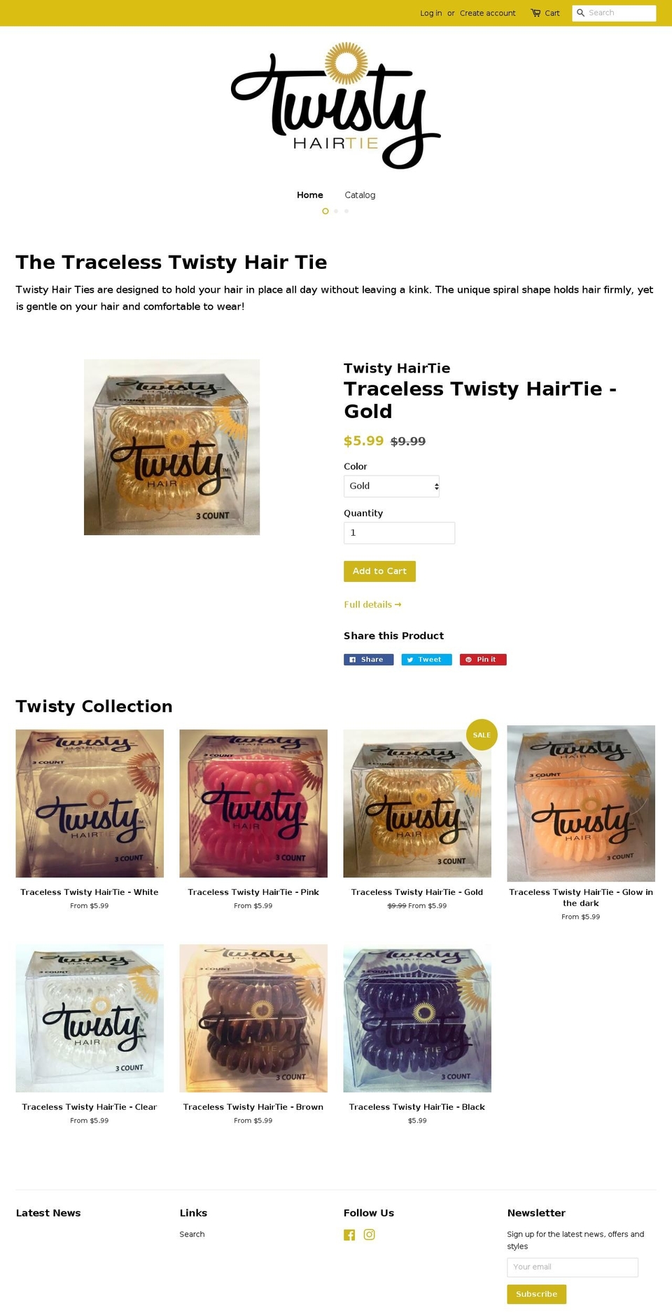 twistyhairtie.com — Shopify storefront screenshot