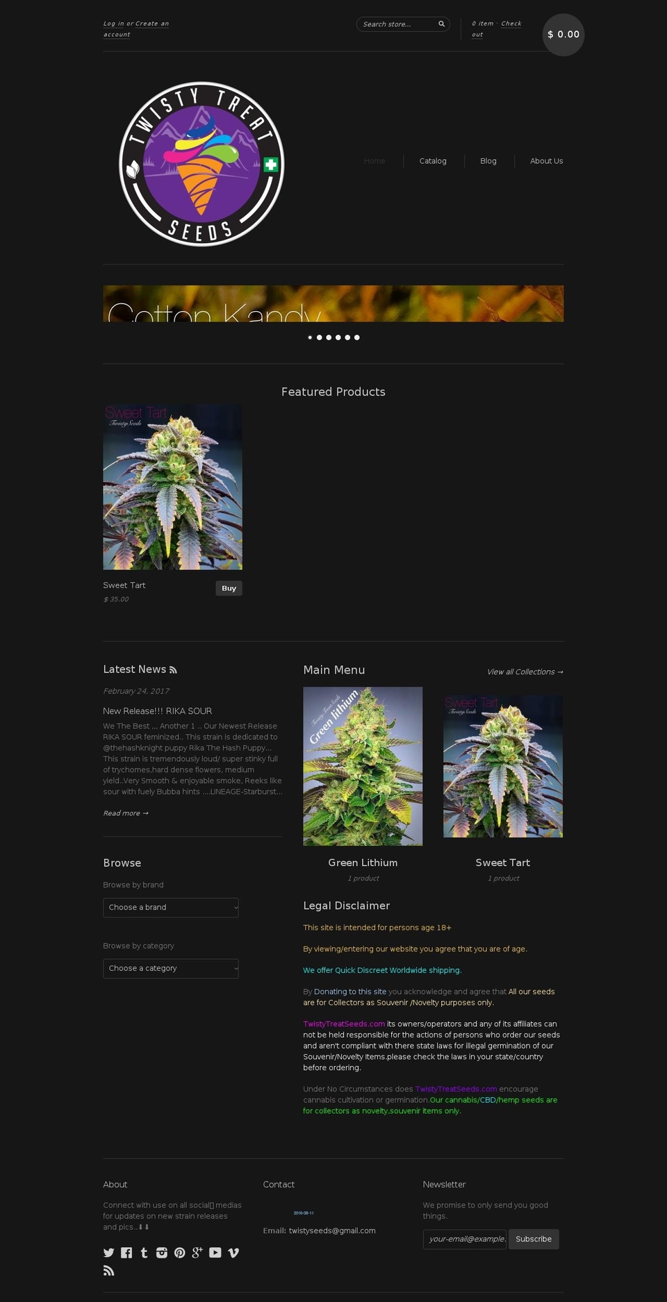 twistyseeds.com shopify website screenshot