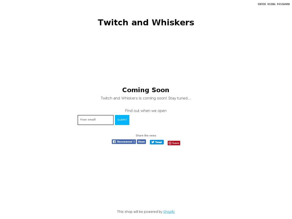 twitchandwhiskers.com — Shopify storefront screenshot