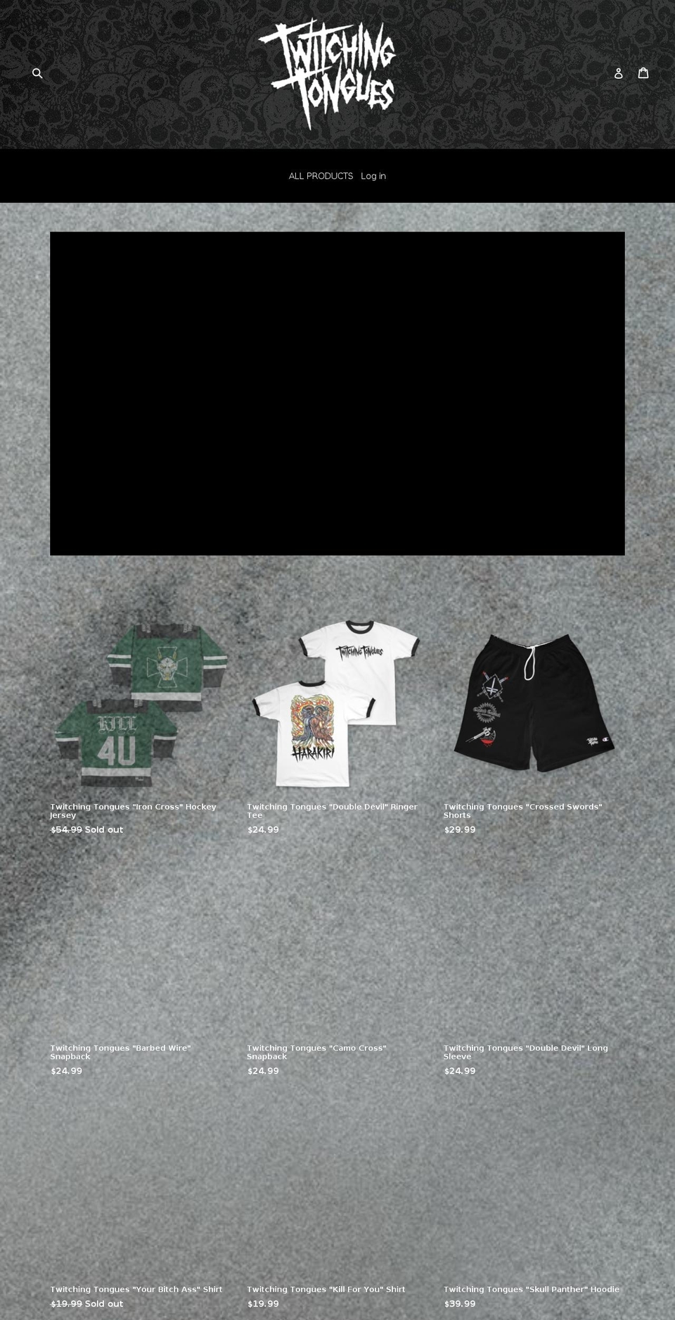 twitchingtongues.com shopify website screenshot
