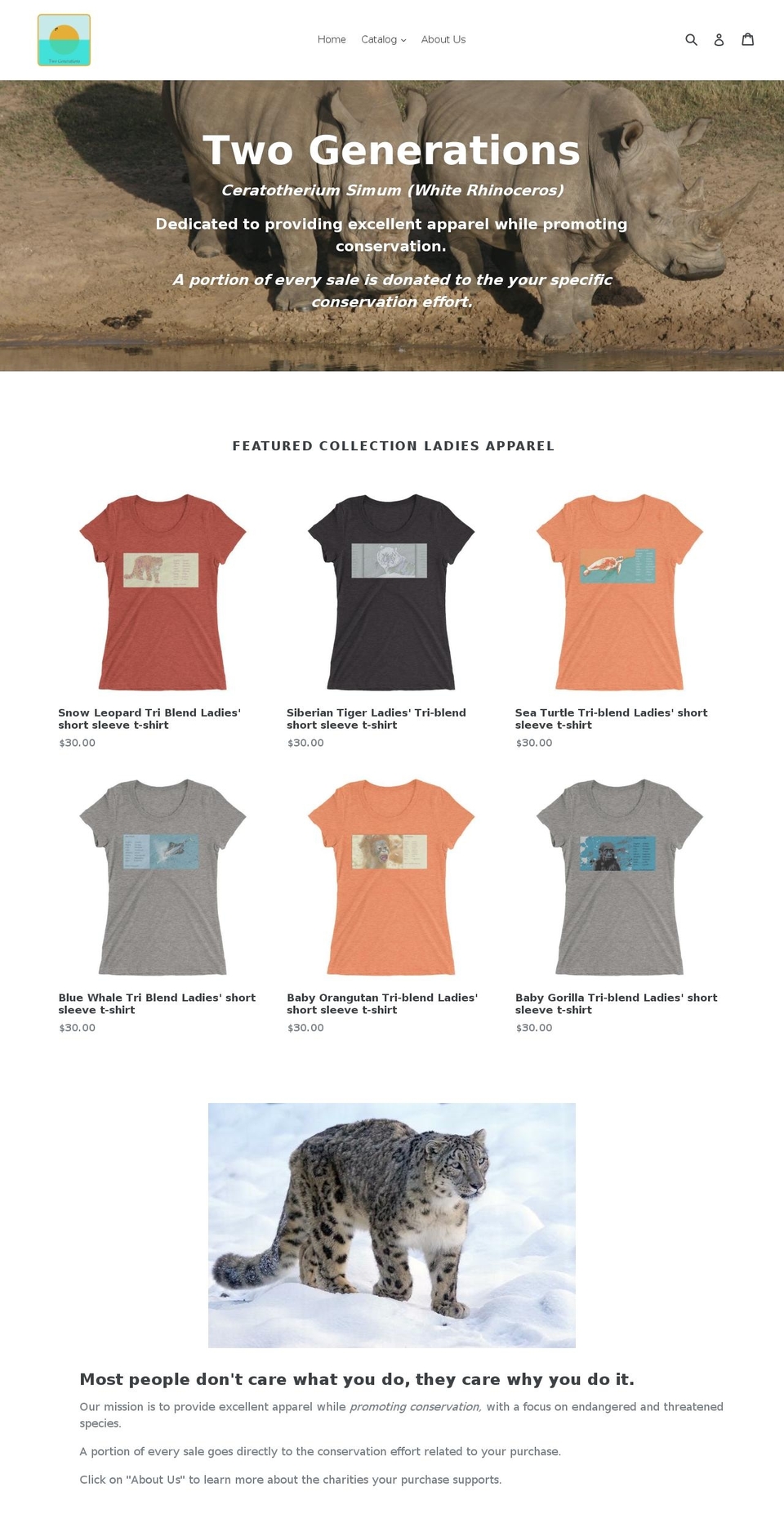 two-generations.com — Shopify storefront screenshot