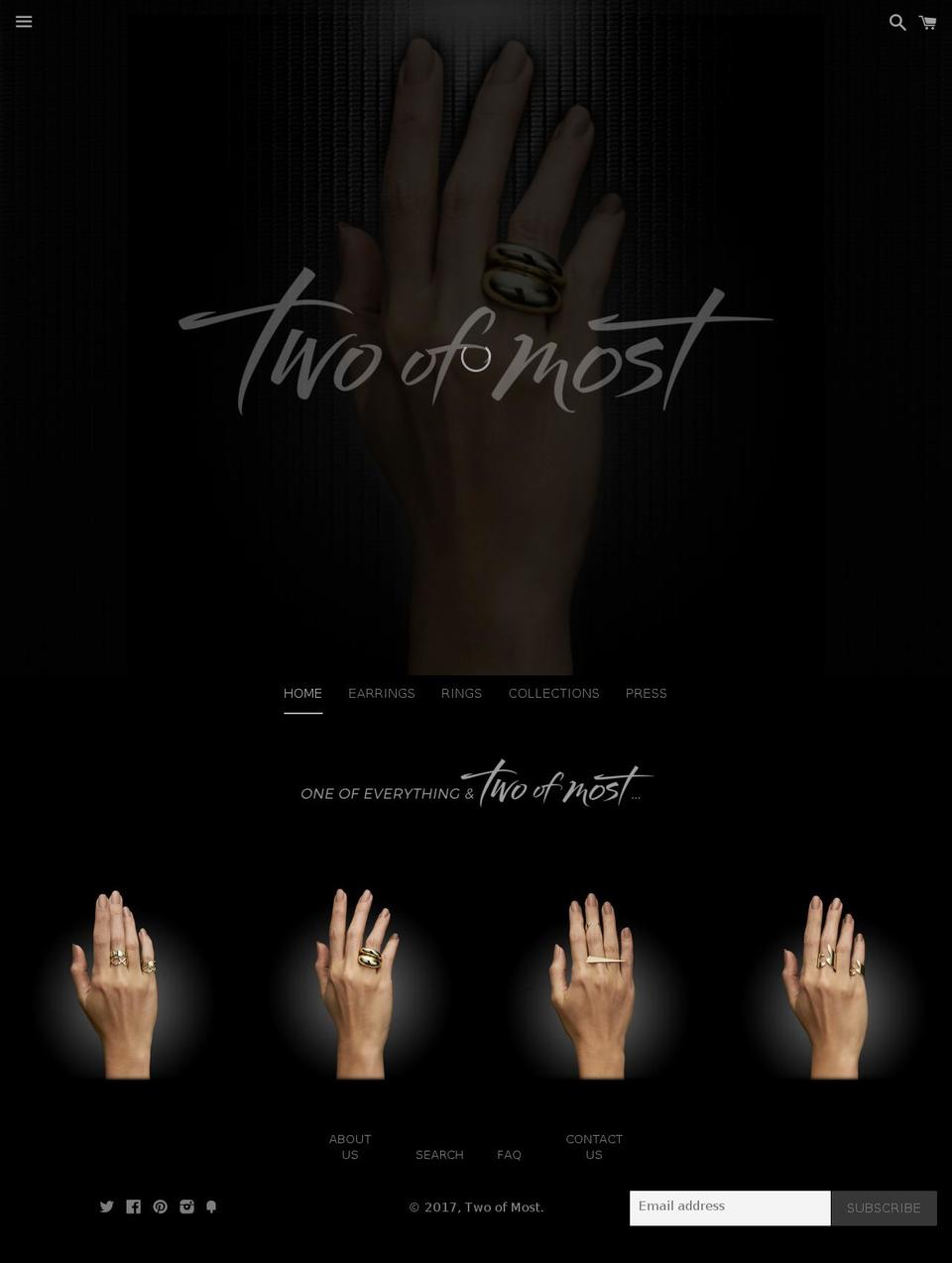 two-of-most.com shopify website screenshot