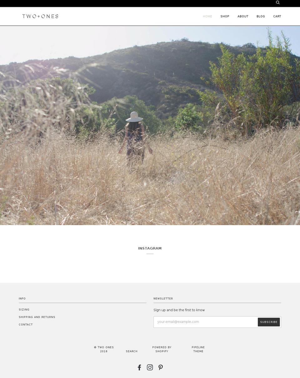two-ones.com — Shopify storefront screenshot