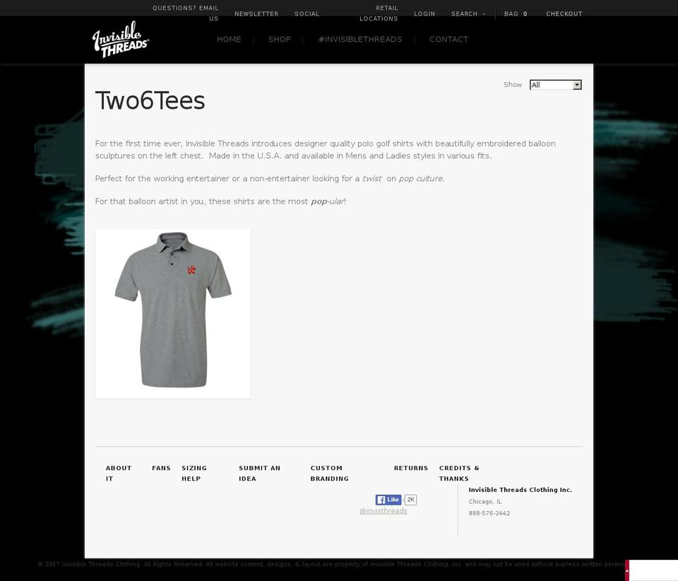 Shopaholla Indie Shopify theme site example two6tees.com