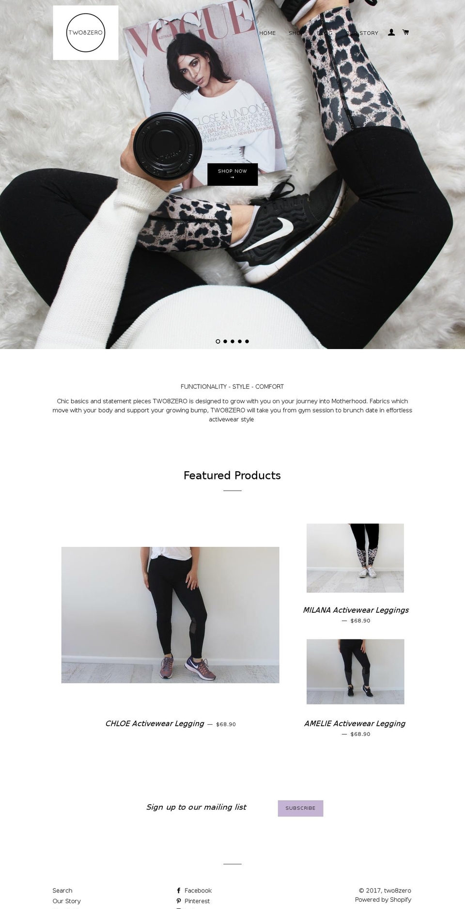 two8zero.com shopify website screenshot