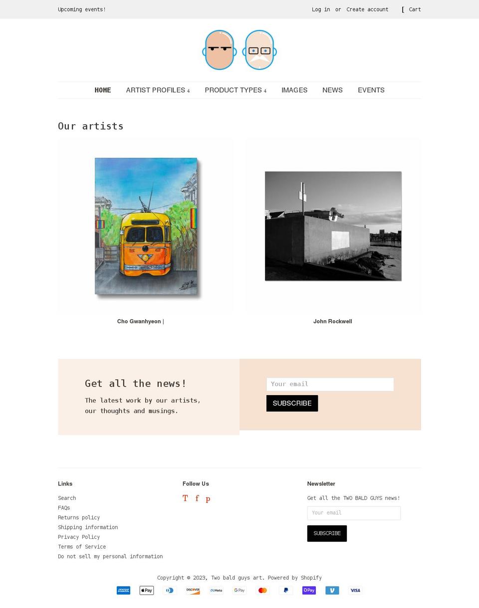 twobaldguysart.com shopify website screenshot