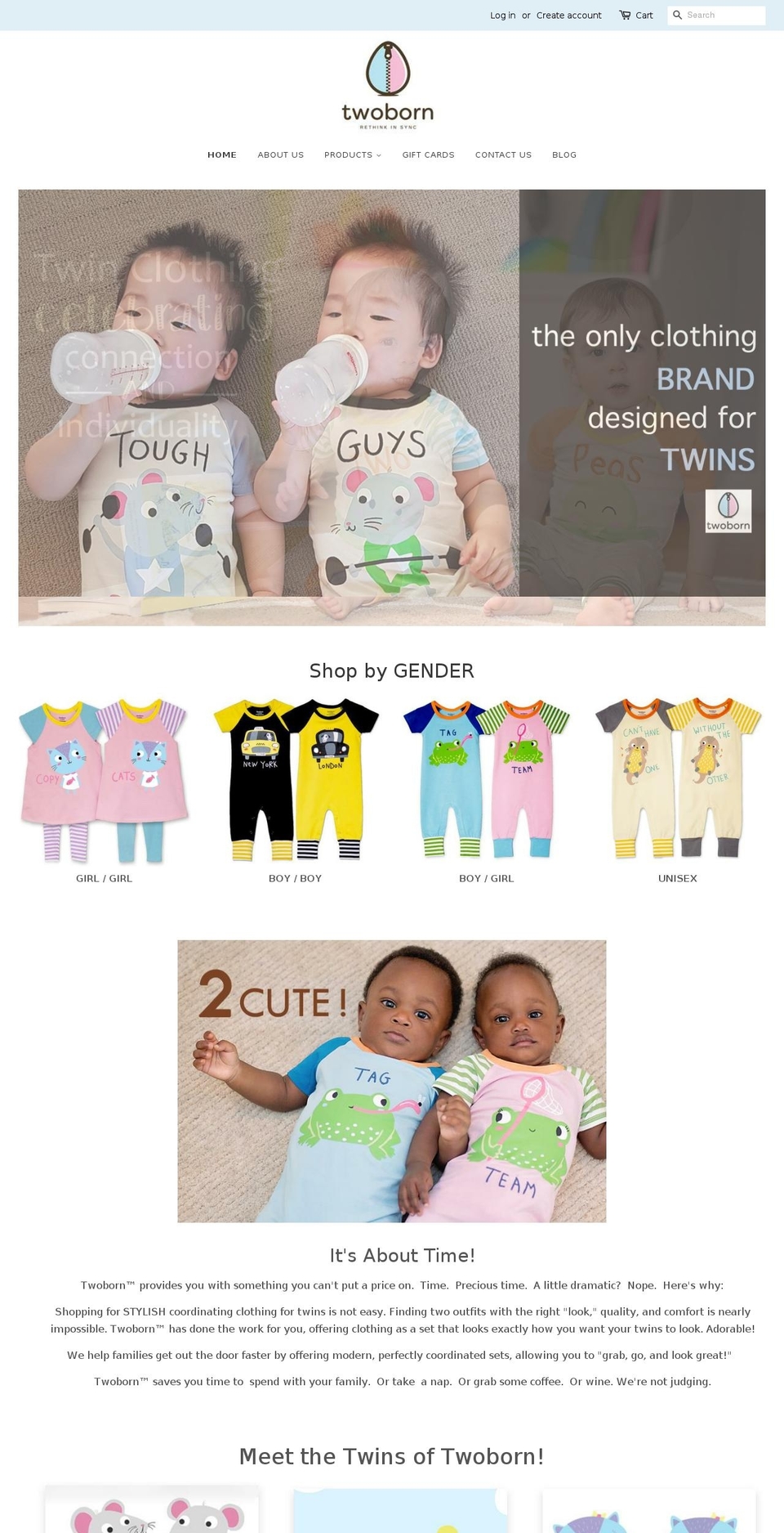 twoborn.com — Shopify storefront screenshot