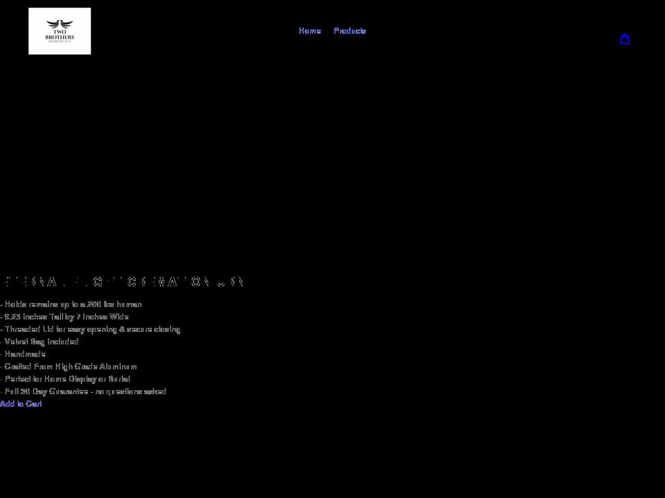 twobrothersmemorials.com shopify website screenshot
