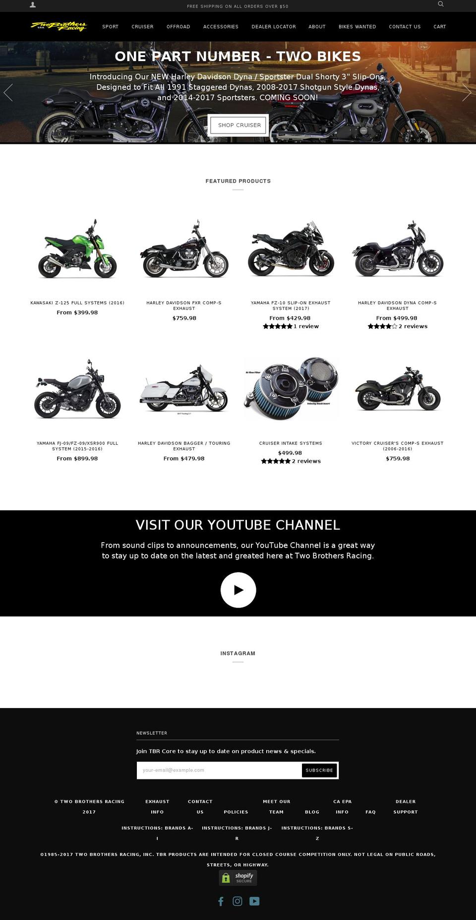 twobrothersracing.com shopify website screenshot