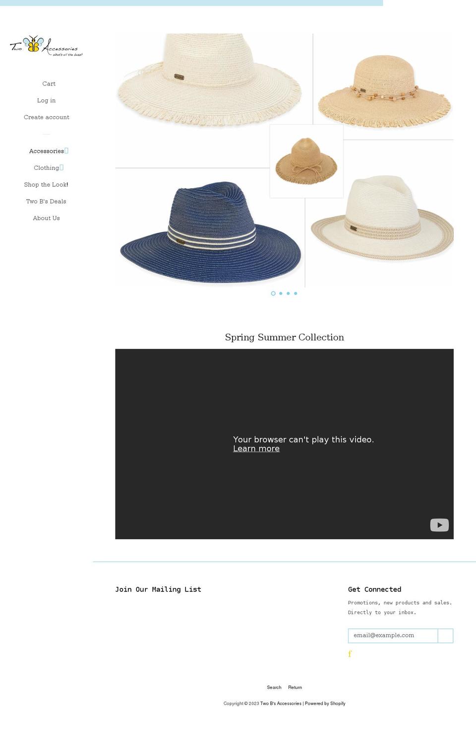 twobsaccessories.com shopify website screenshot