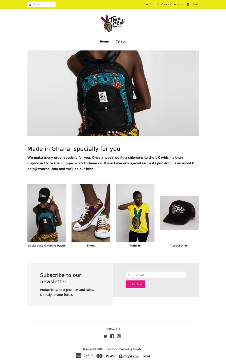 twocedi.com shopify website screenshot