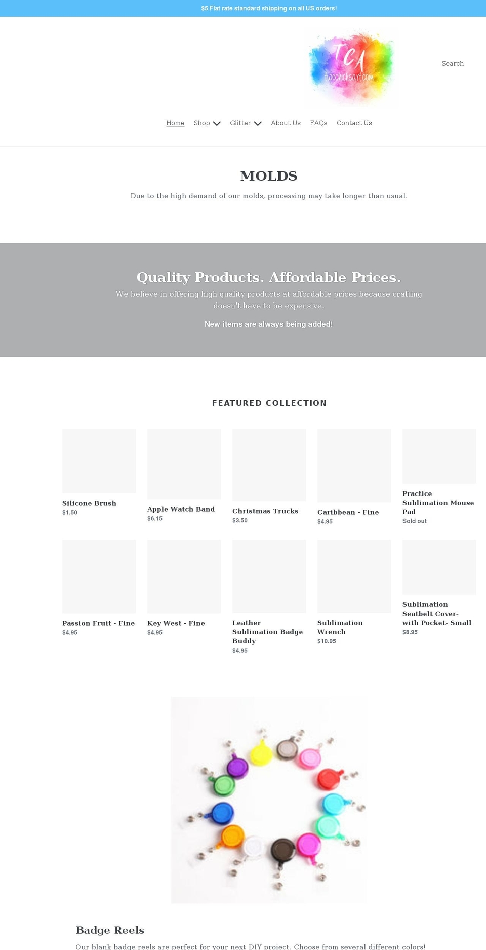 twochicksart.com shopify website screenshot