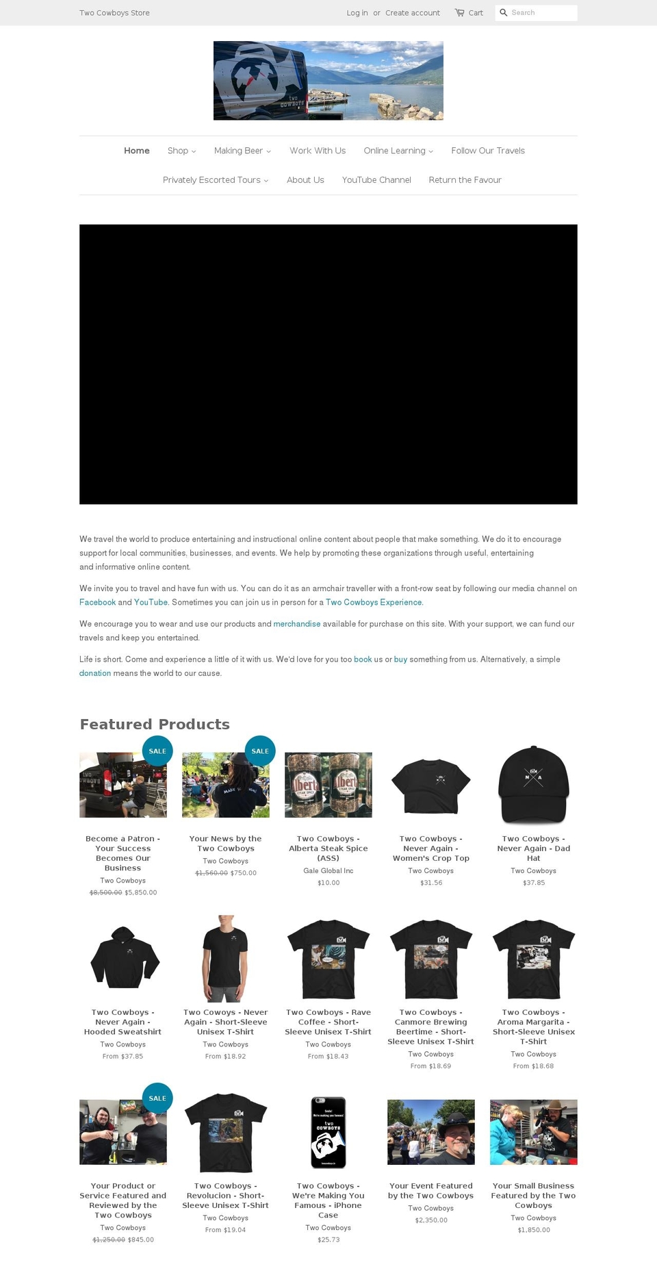 twocowboysstore.com — Shopify storefront screenshot