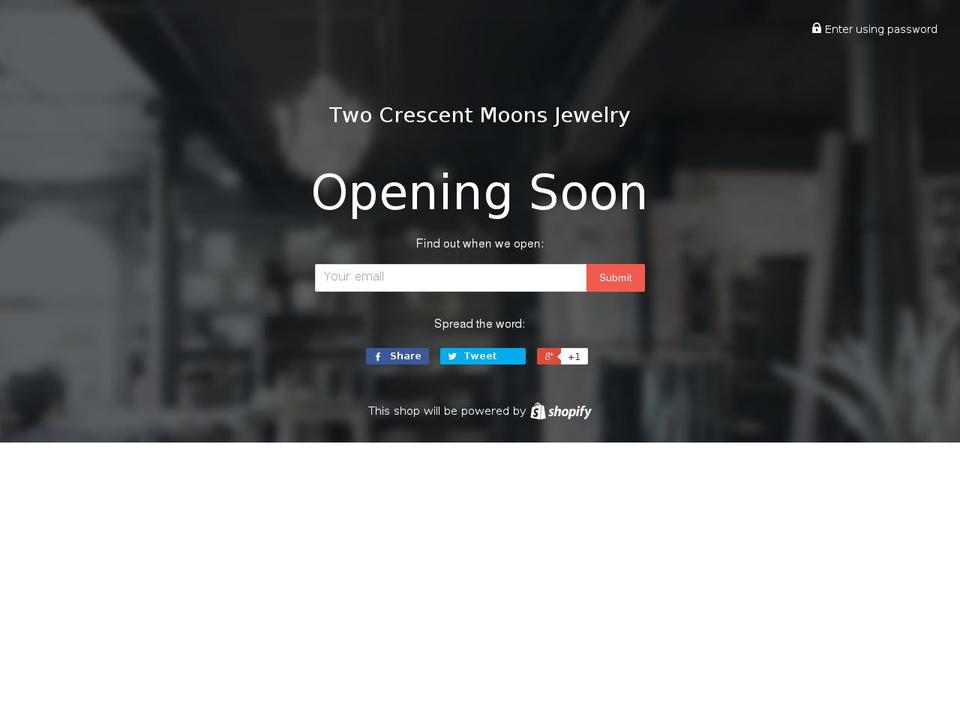 twocrescentmoonsjewelry.com shopify website screenshot