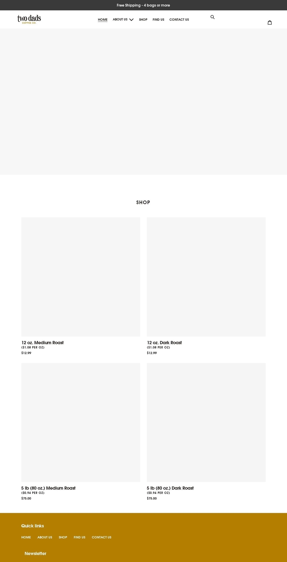 twodadscoffeeco.com shopify website screenshot