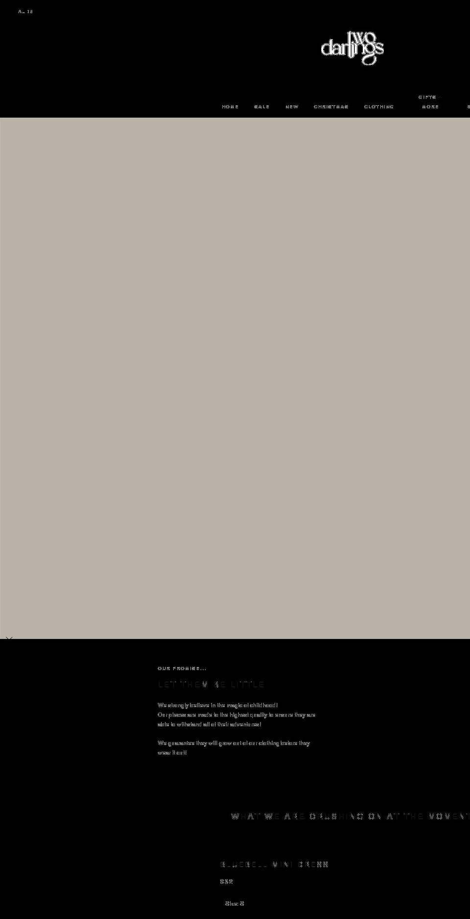 twodarlings.com.au shopify website screenshot
