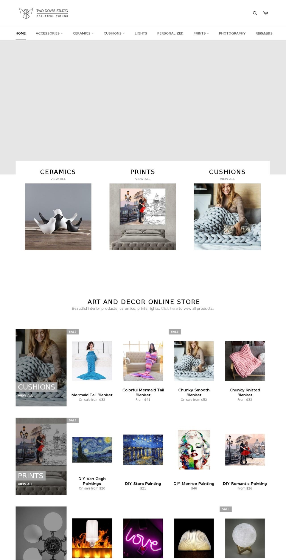 twodovesstudio.com — Shopify storefront screenshot