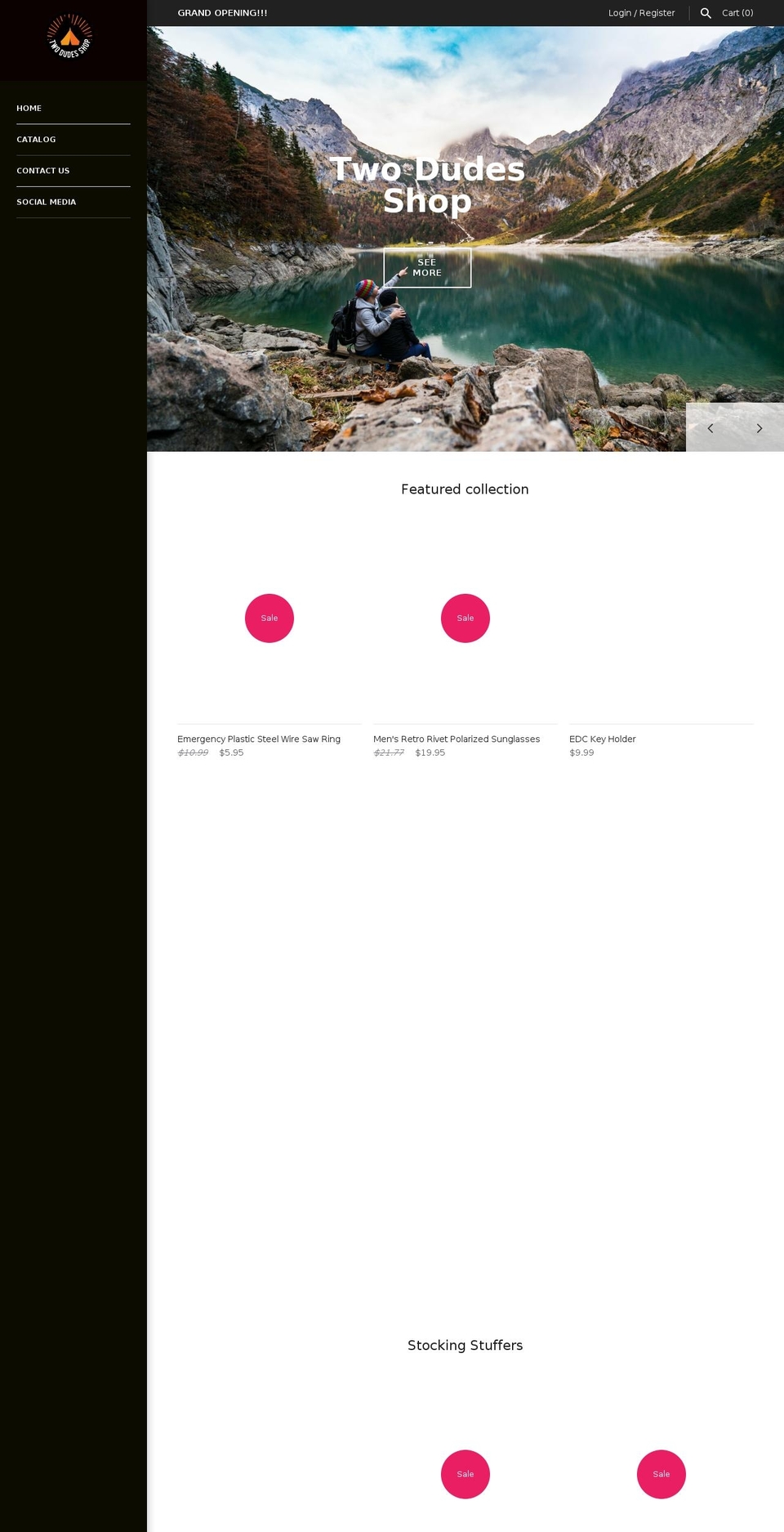 twodudesshop.com — Shopify storefront screenshot
