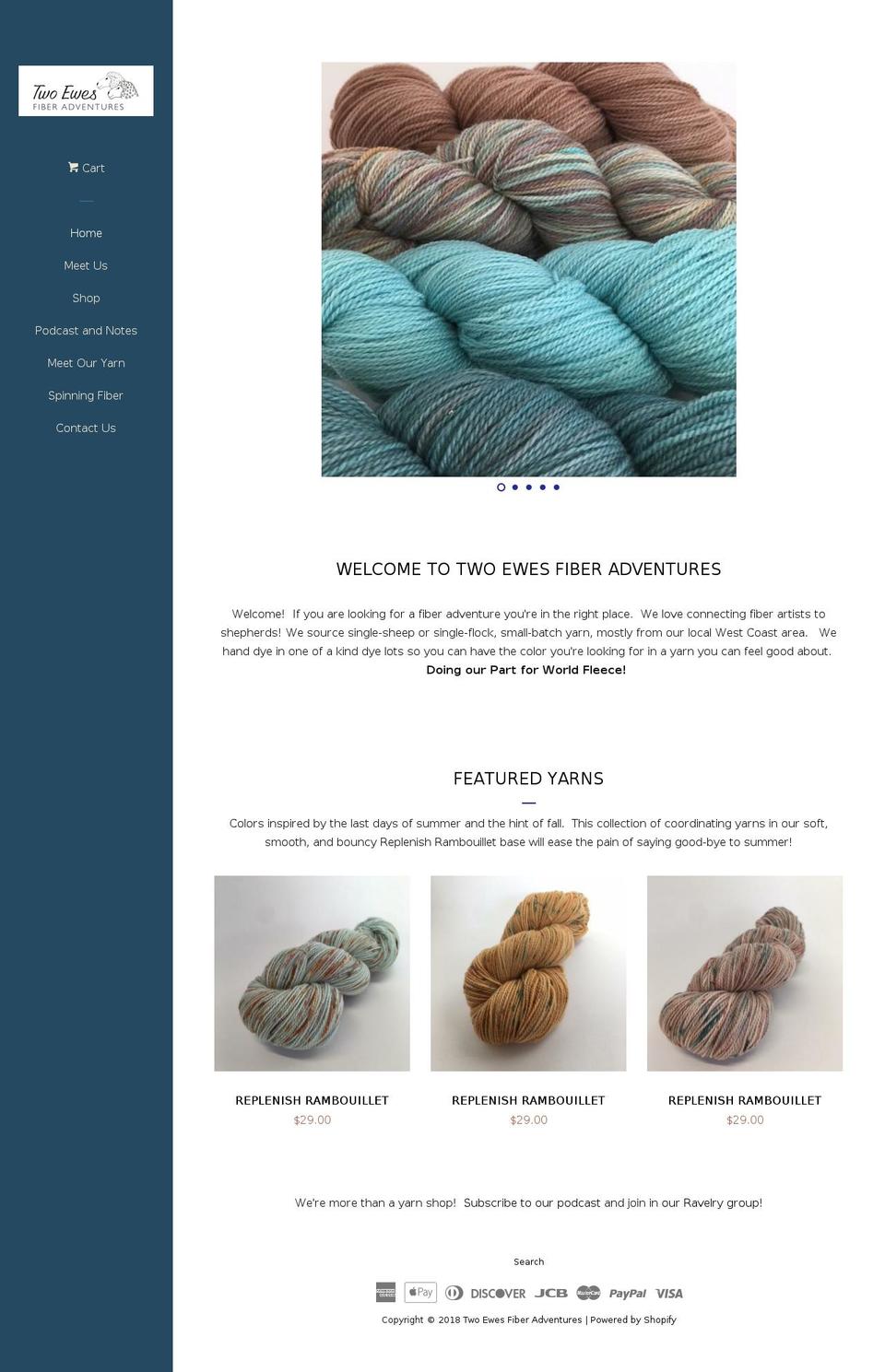 twoewesfiber.com — Shopify storefront screenshot