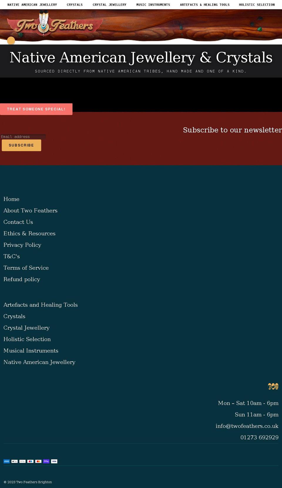twofeathers.co.uk shopify website screenshot