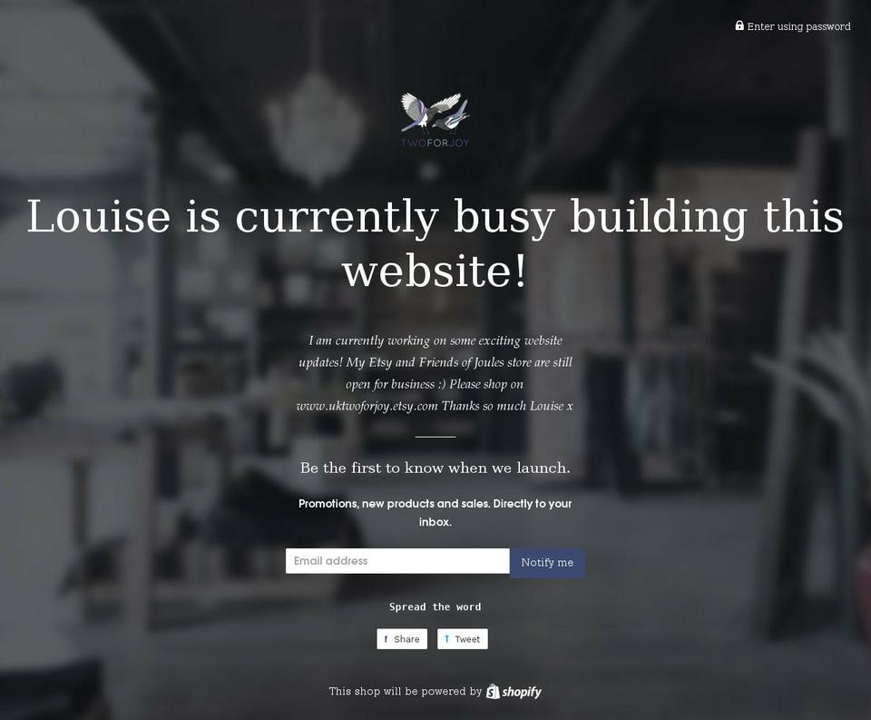 twoforjoyillustration.com shopify website screenshot