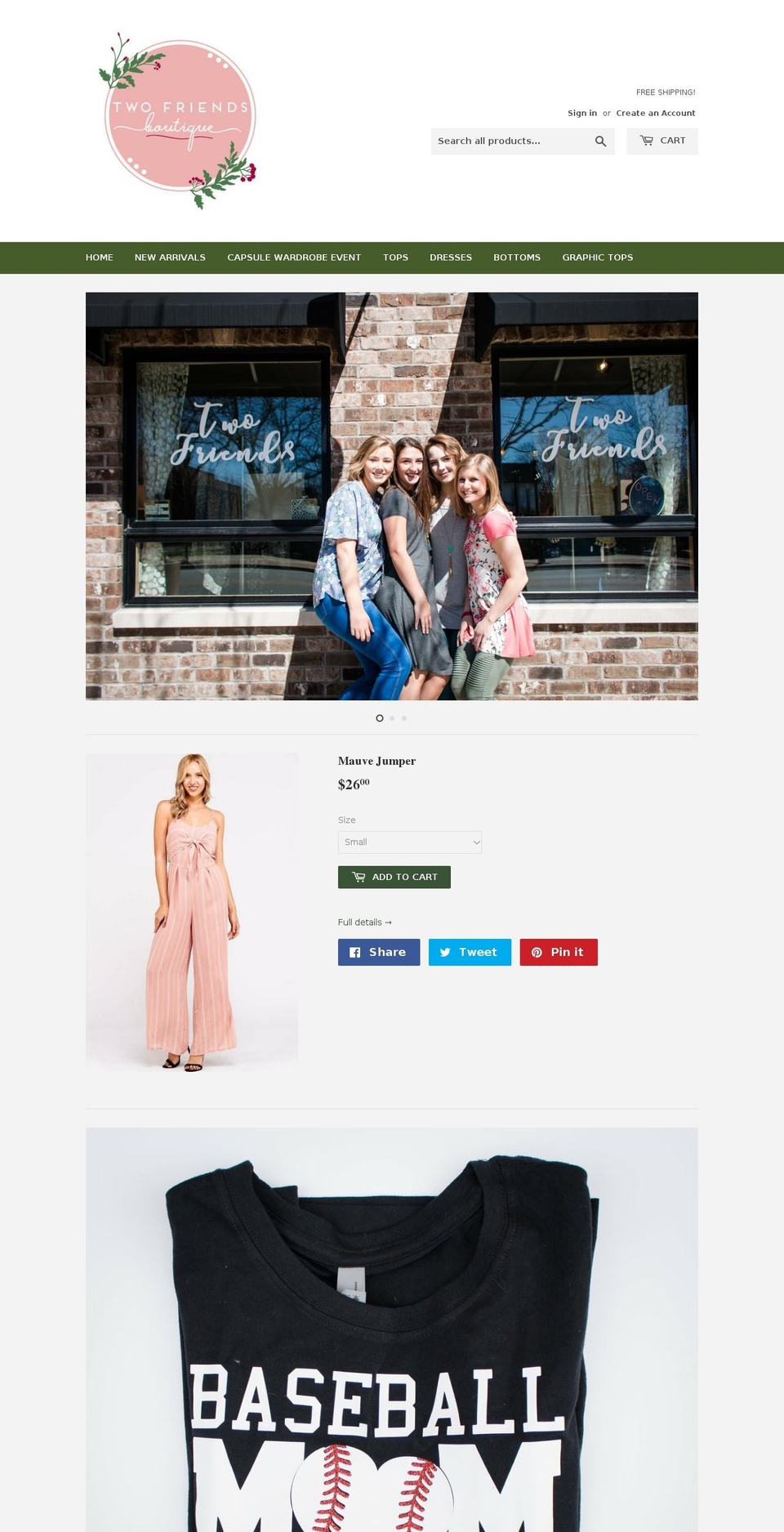 twofriendsshop.com shopify website screenshot