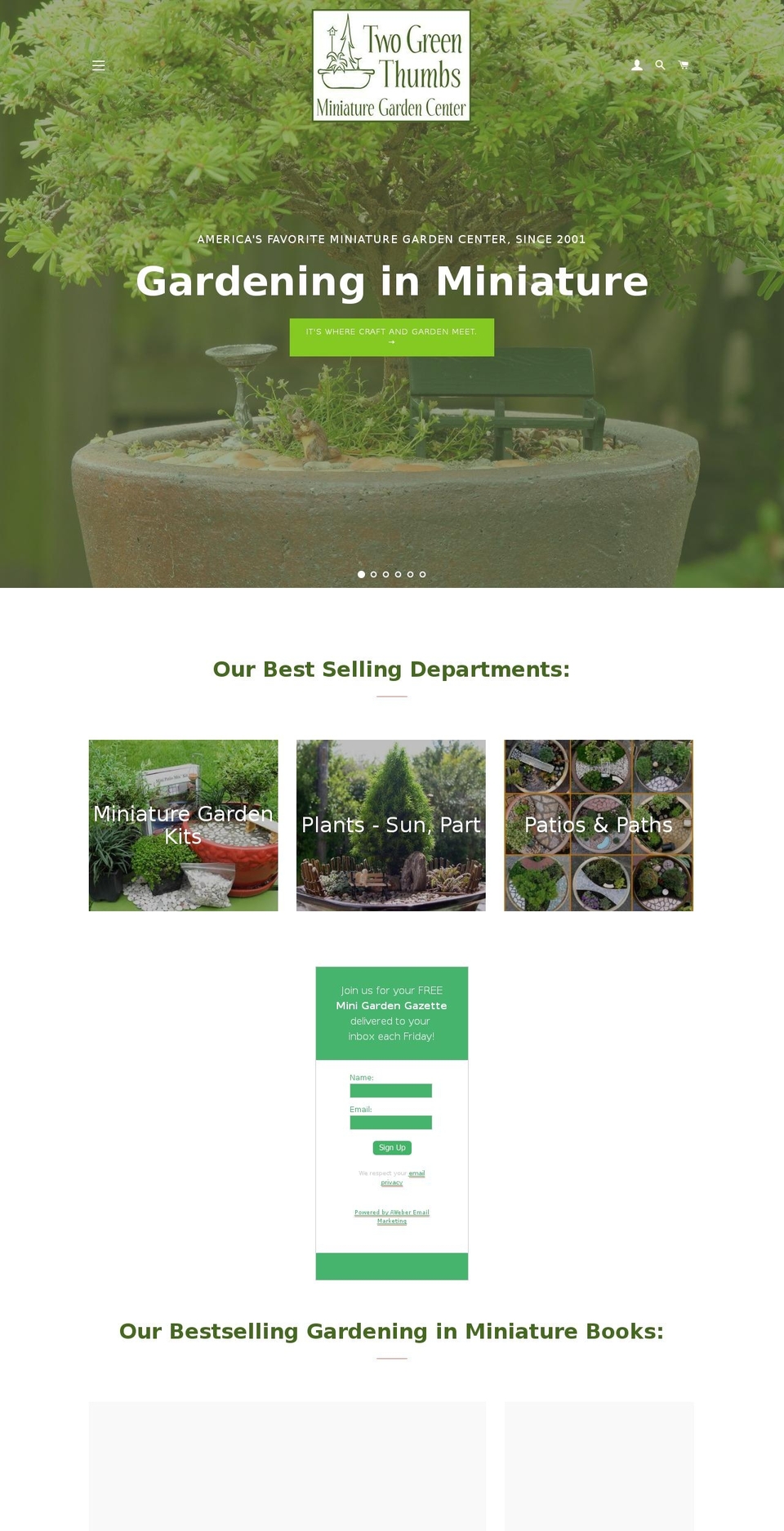 twogreenthumbs.com shopify website screenshot