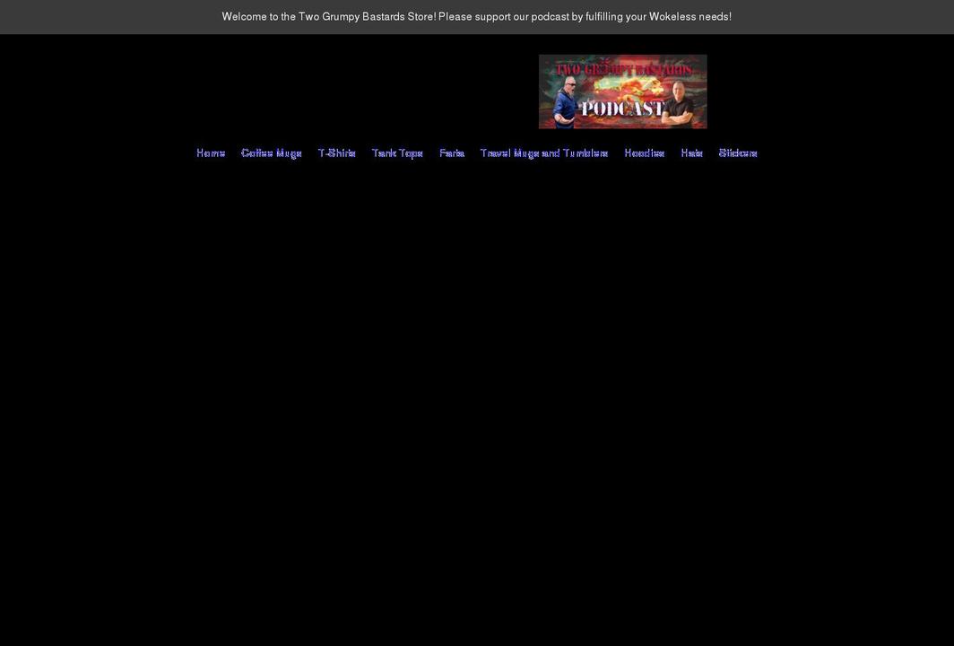 twogrumpybastardsmerchandise.com shopify website screenshot